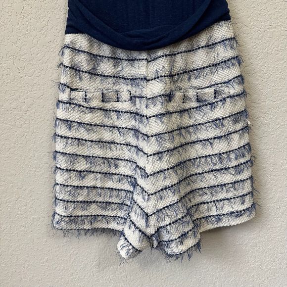 NWOT AMADI ANTHROPOLOGIE Sleeveless Cilli Romper in Blue Ivory V-Neck - Picture 5 of 12